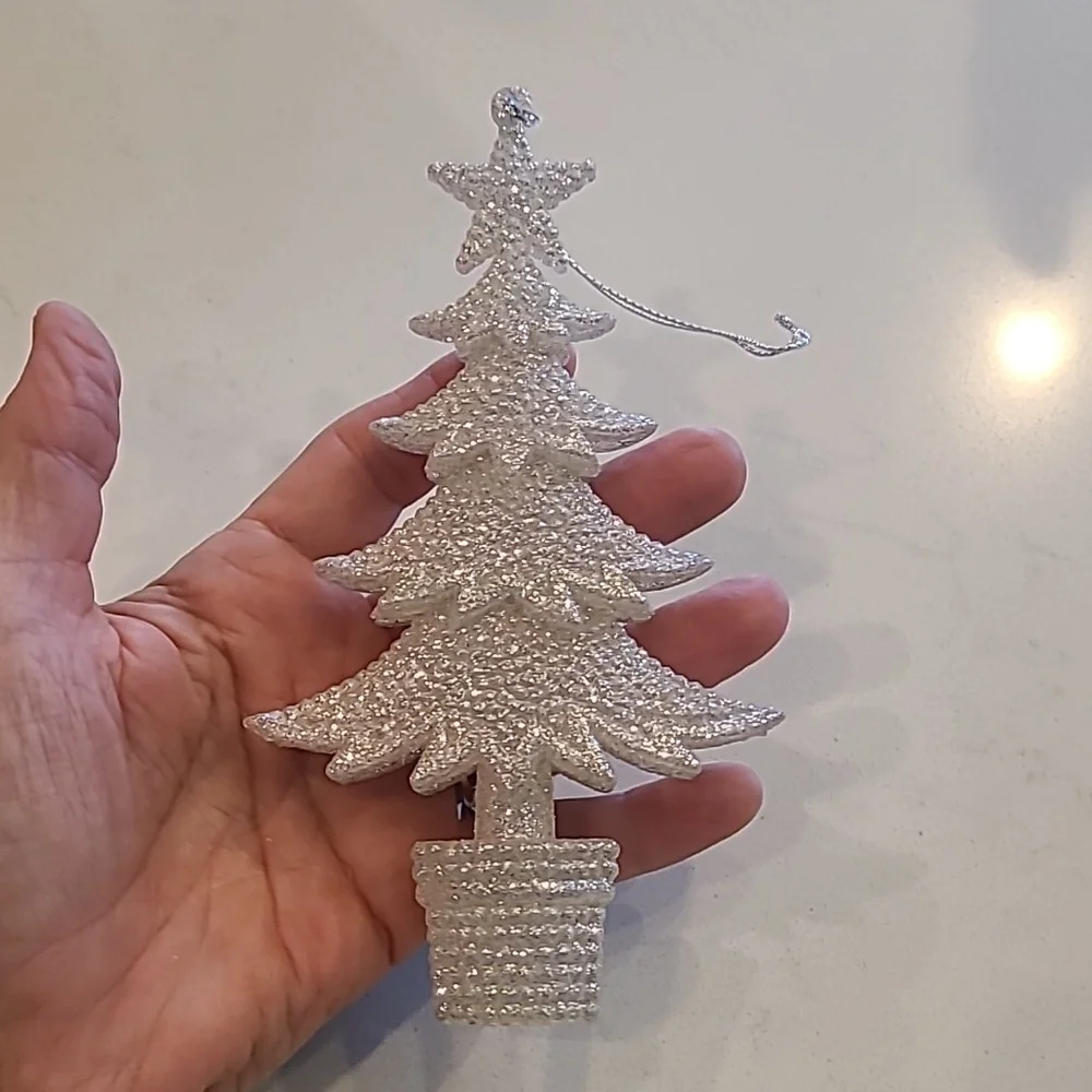 Gorgeous Silver Sparkle Tree Ornament